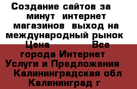 Создание сайтов за 15 минут, интернет магазинов, выход на международный рынок › Цена ­ 15 000 - Все города Интернет » Услуги и Предложения   . Калининградская обл.,Калининград г.